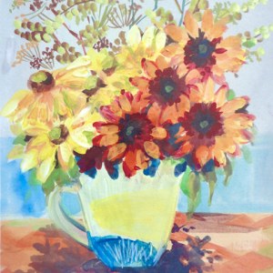 Sarah Campbell SCD0521 sunflowers in a jug
