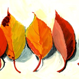 Sarah Campbell SCD0097 autumn leaves in a row