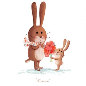 AR KRL0187 rabbits mama Coloured AW