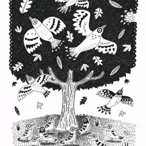 AR KRL0180 birds in tree