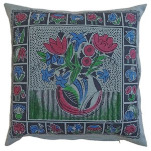 CIB0313 CushionFlowerVaseBlue