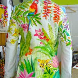 hand painted silk jacket