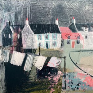 Jane Askey ASK0988 HarboursideWashingLineWithRainClouds