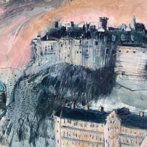 Jane Askey ASK1006 Sunset Edinburgh Castle