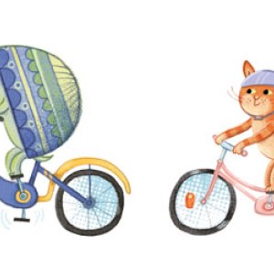 Kristyna Litten AR KRL0219 Tortoise and cat  bikes