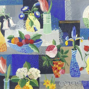 Sarah Campbell SCD0196 Still Life with patterns and flowers in Mosaic Vases :Sarah Campbell :