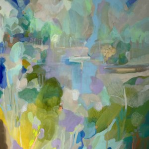 Tiffany Lynch TFL0475 JARDIN OF ORANGE TREES, WATCHING THE BIRD FOUNTAIN