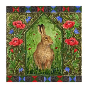 Valerie Greeley VG1050 TFHRA Hare with poppies