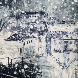 Jane Askey ASK0996 HugeFlakesOfSnowWalkingThroughEdinburghOldTown