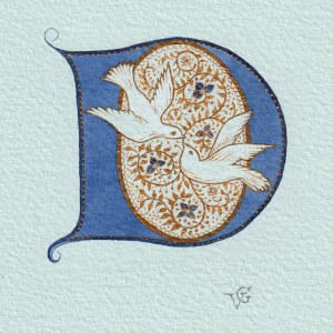 Valerie Greeley VG1130 letter D 2 Doves for Peace