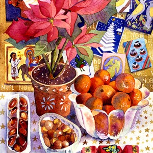 AR DLE0053 christmas still life-Diana Leadbetter